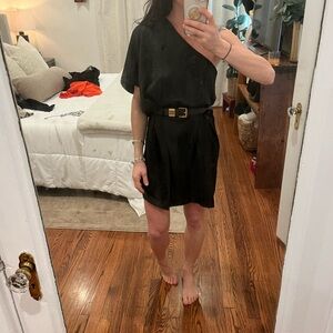 Elegant Off Shoulder Silky Black Dress